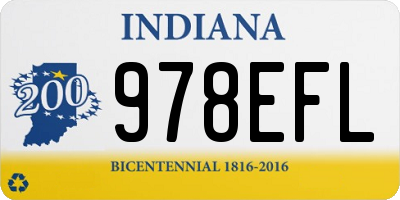 IN license plate 978EFL