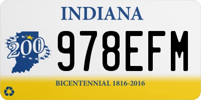 IN license plate 978EFM