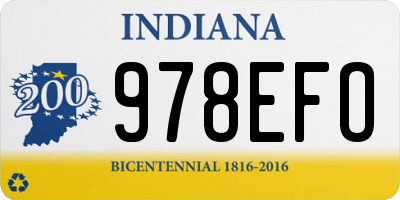 IN license plate 978EFO