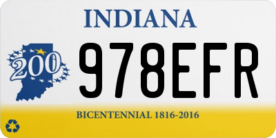 IN license plate 978EFR