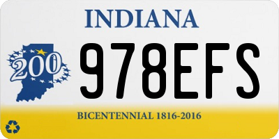 IN license plate 978EFS