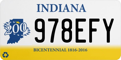 IN license plate 978EFY