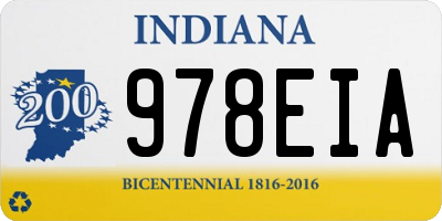 IN license plate 978EIA
