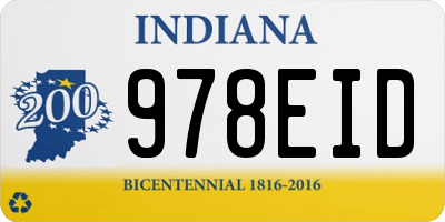 IN license plate 978EID