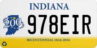 IN license plate 978EIR