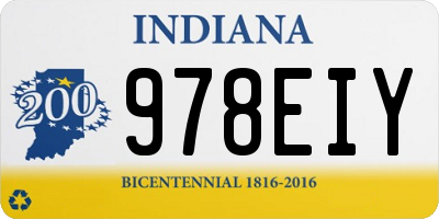 IN license plate 978EIY