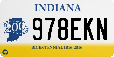 IN license plate 978EKN