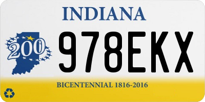 IN license plate 978EKX
