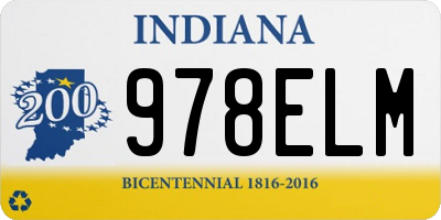 IN license plate 978ELM