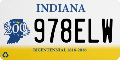 IN license plate 978ELW