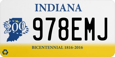 IN license plate 978EMJ
