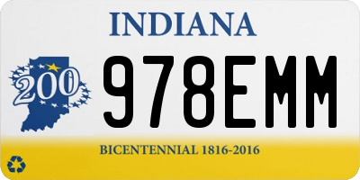 IN license plate 978EMM