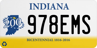 IN license plate 978EMS