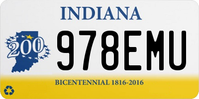 IN license plate 978EMU