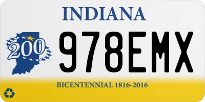 IN license plate 978EMX