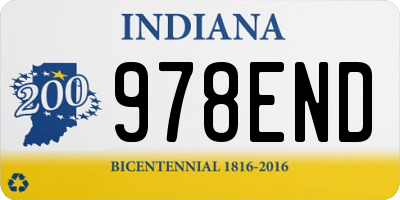 IN license plate 978END