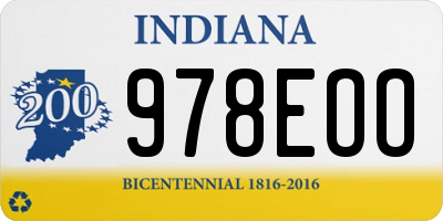 IN license plate 978EOO
