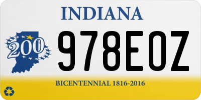IN license plate 978EOZ
