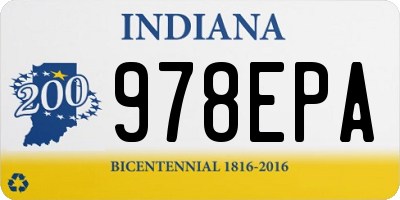 IN license plate 978EPA