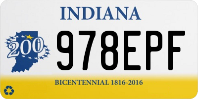 IN license plate 978EPF