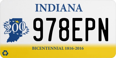 IN license plate 978EPN