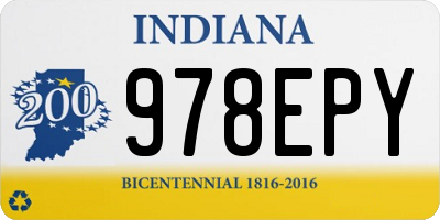 IN license plate 978EPY