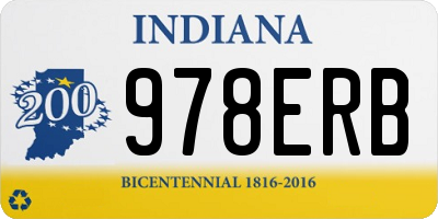 IN license plate 978ERB