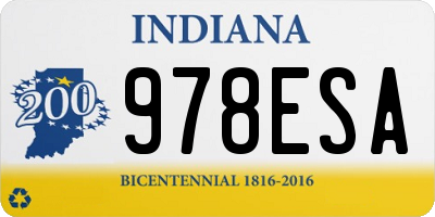 IN license plate 978ESA