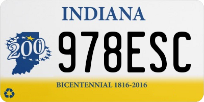 IN license plate 978ESC