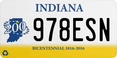 IN license plate 978ESN