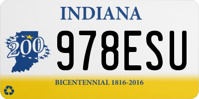 IN license plate 978ESU