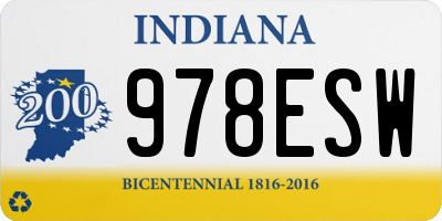IN license plate 978ESW