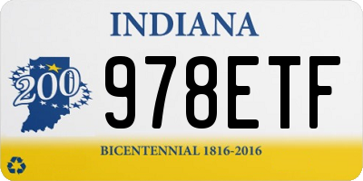 IN license plate 978ETF