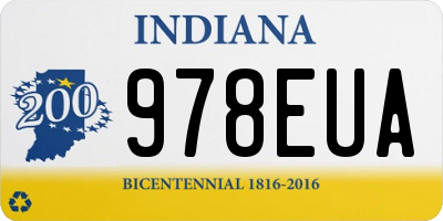 IN license plate 978EUA