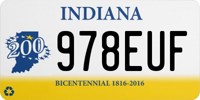 IN license plate 978EUF