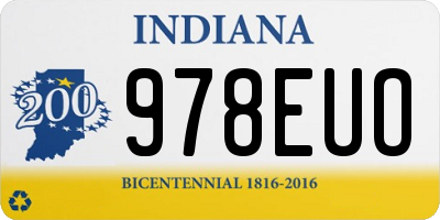 IN license plate 978EUO