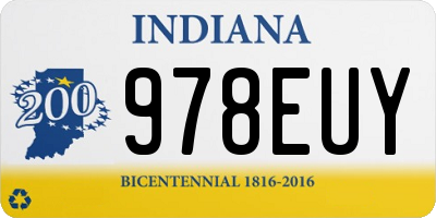IN license plate 978EUY