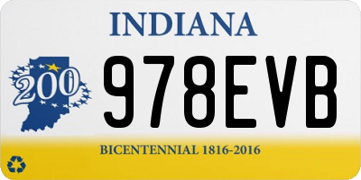 IN license plate 978EVB