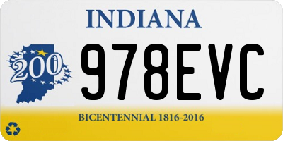 IN license plate 978EVC