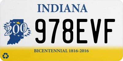 IN license plate 978EVF