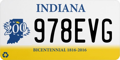 IN license plate 978EVG