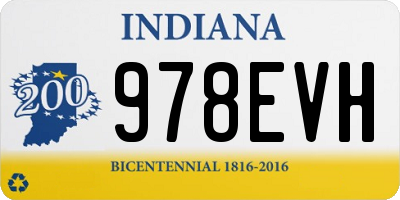 IN license plate 978EVH