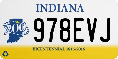 IN license plate 978EVJ