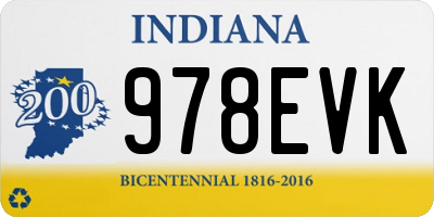 IN license plate 978EVK
