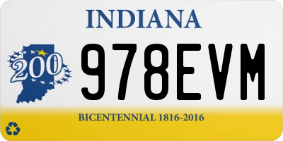 IN license plate 978EVM