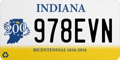 IN license plate 978EVN