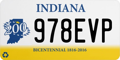 IN license plate 978EVP