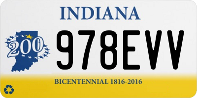 IN license plate 978EVV