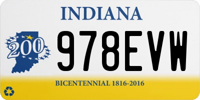 IN license plate 978EVW