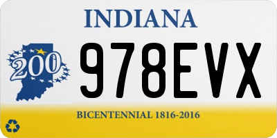 IN license plate 978EVX